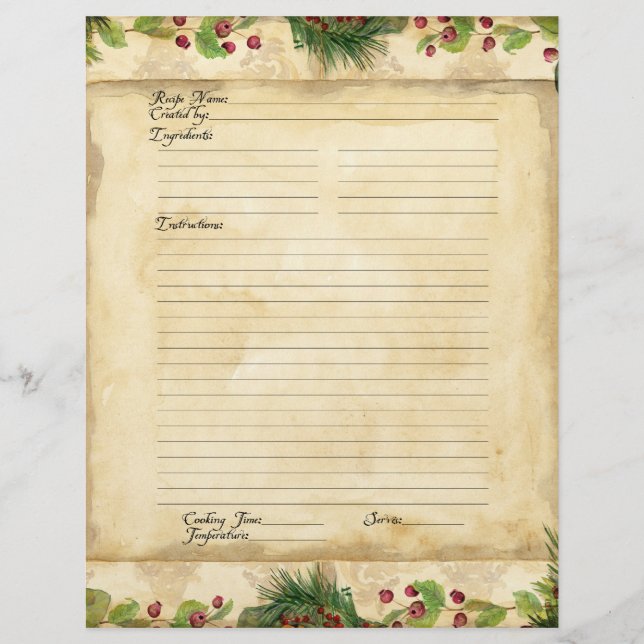 Page de recette Livre de Noël de famille Recette (Devant)