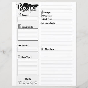Page de recette vierge minimale personnalisée