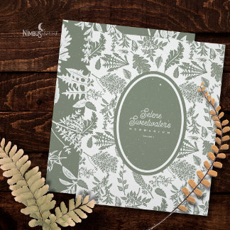 Page de titre personnalisée Herbier Vintage Vert S