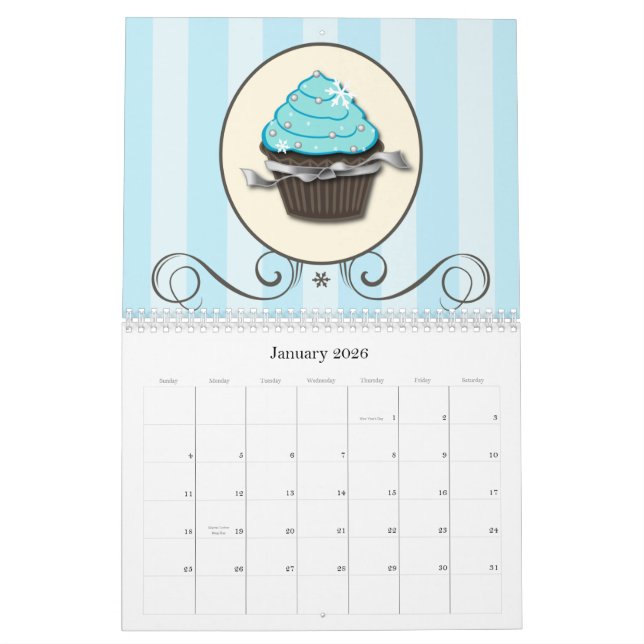 Page du calendrier 2011 de petit gâteau double (Jan 2026)