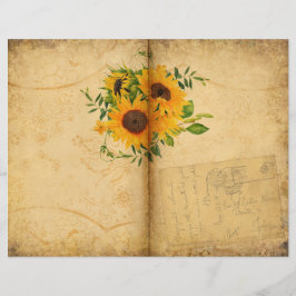 Page du journal vintage Sunflower