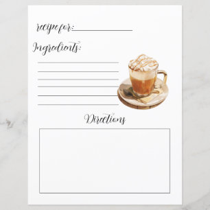 Page du livre de recettes pour recettes de café ch