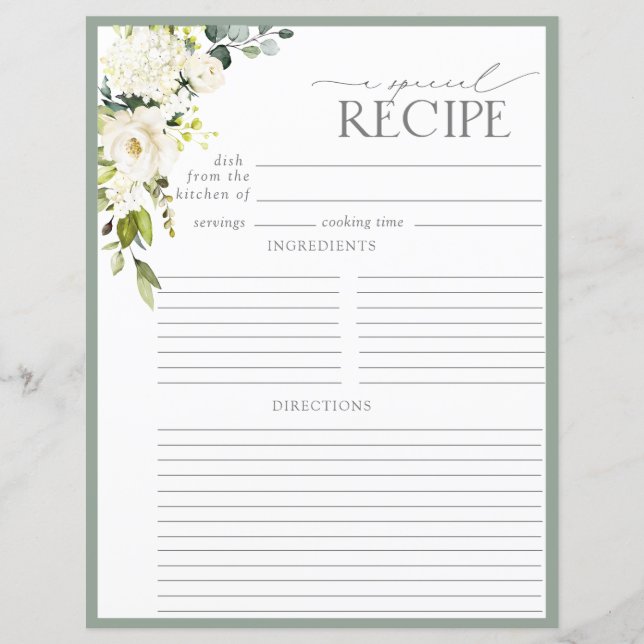 Page Elegant Floral Fête des mariées Recette Class (Devant)