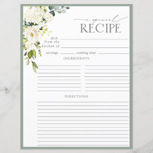 Page Elegant Floral Fête des mariées Recette Class