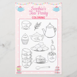 Page Filles Anniversaire Tea Party Coloration