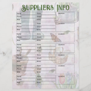 Page Fournisseurs du planificateur de jardin flora
