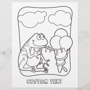 Page Frog avec Icecream Coloriage