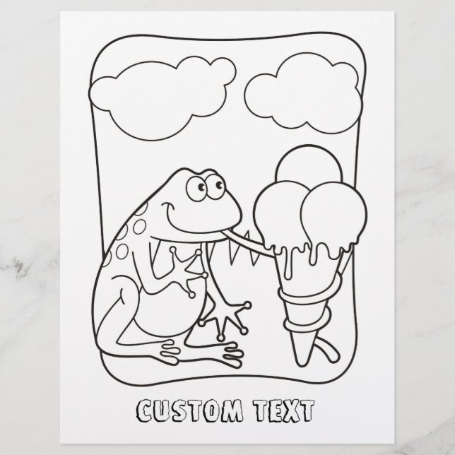 Page Frog avec Icecream Coloriage (Devant)