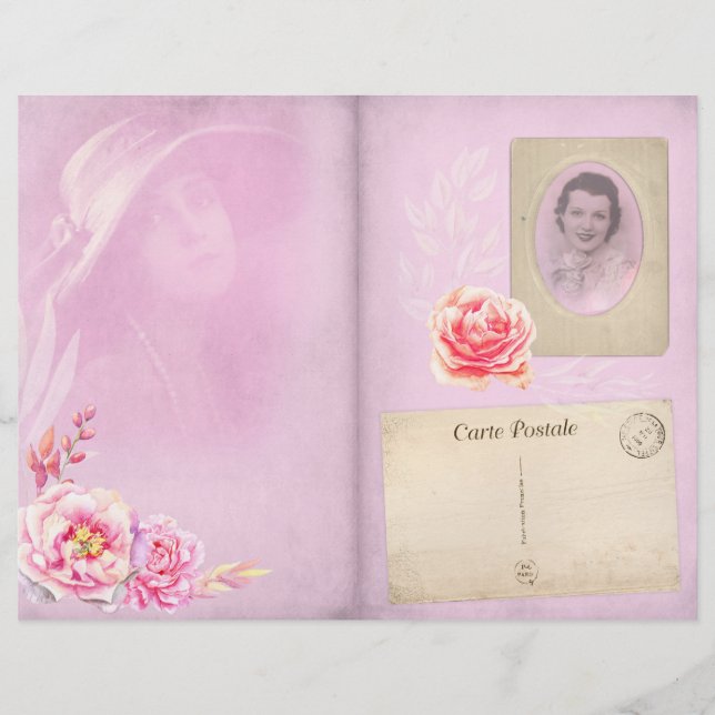 Page Journal de jonction rose vintage (Devant)