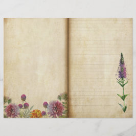 Page Journal des fleurs sauvages violettes