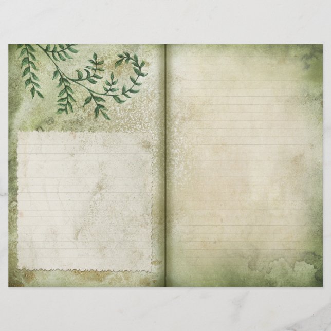Page Journal lié Parchemin vert (Devant)