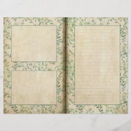 Page Journal Motif Feuille vert