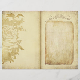 Page Journal vintage Floral Rustic Parchment