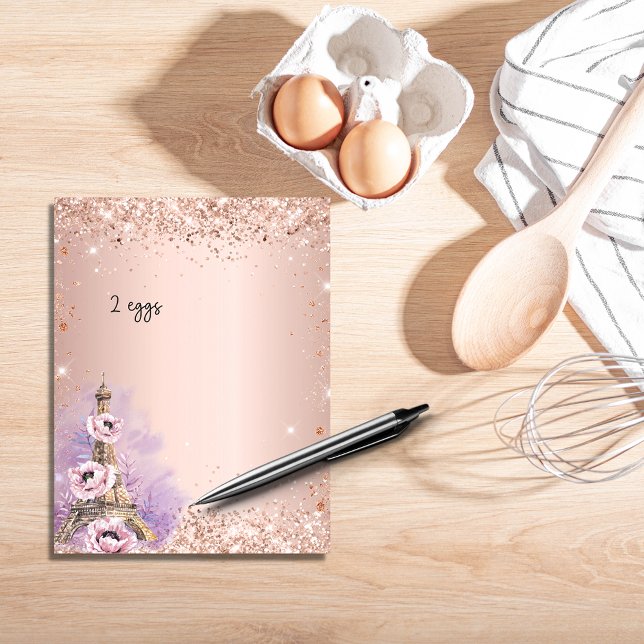 Page livre de recettes Blush rose or  Paris (Créateur téléchargé)