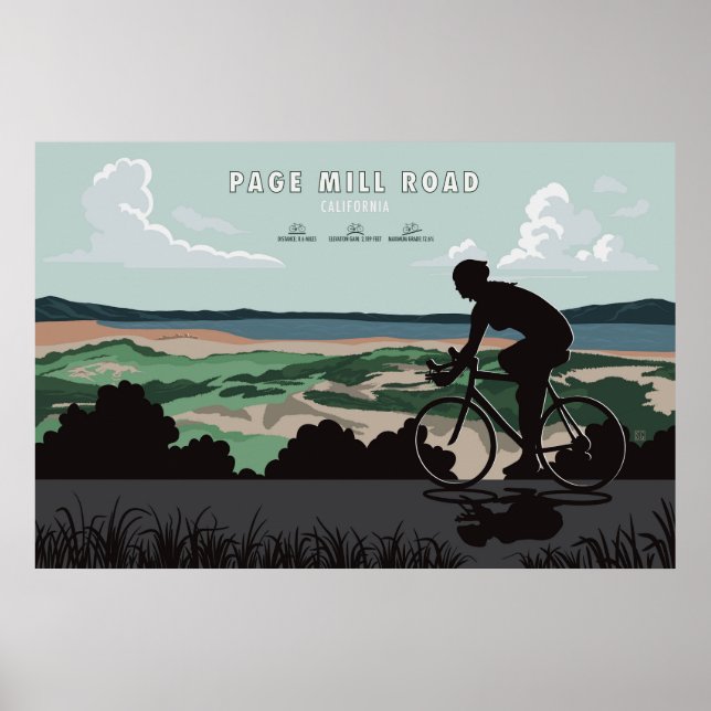 Page Mill Road Cycling Poster (Devant)