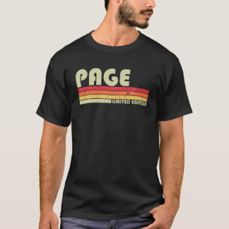 PAGE Name Personalisiert Retro Vintag 80er 90S Geb T-Shirt