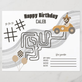 Page Race Car Chien Reversible Coloration Activité