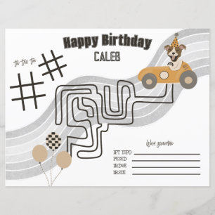 Page Race Car Chien Reversible Coloration Activité