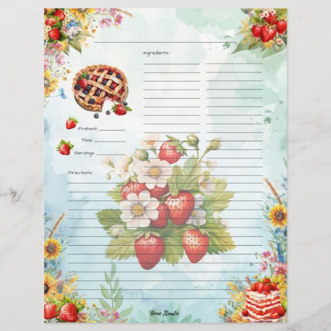 Page Recette complète de la crème de fraise (Devant)