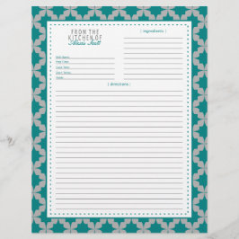 Page Recette de l'étoile rétro turquoise