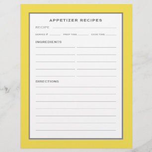 Page Recette   Entrée   Gris jaune simple