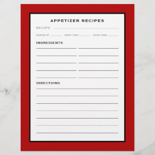 Page Recette   Entrée   Noir rouge et blanc