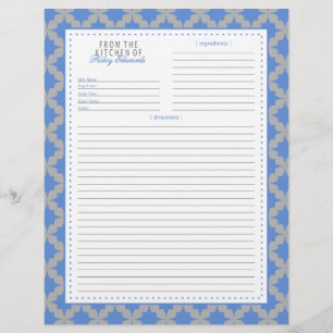 Page Recette étoile bleu rétro