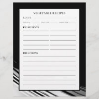 Page Recette | Légumes | Noir & Blanc Swoosh
