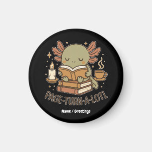Page-Turn-a-Lotl Süßes Axolotl zum Lesen Kuschel B Magnet