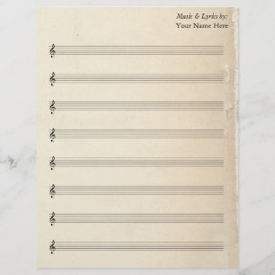 Page Vierge Musique 8 Vieux Livre Vintage
