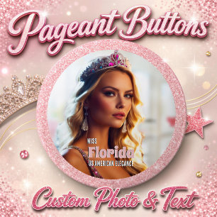 Pageant Button-Button Foto mit Glitzer Hintergru Button