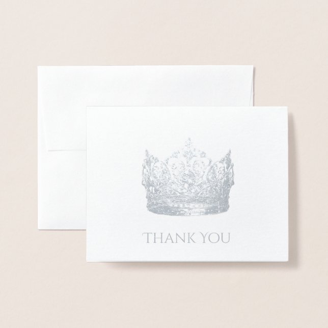 Pageant Crown Danke-Karte Folienkarte (Vorderseite mit Umschlag)