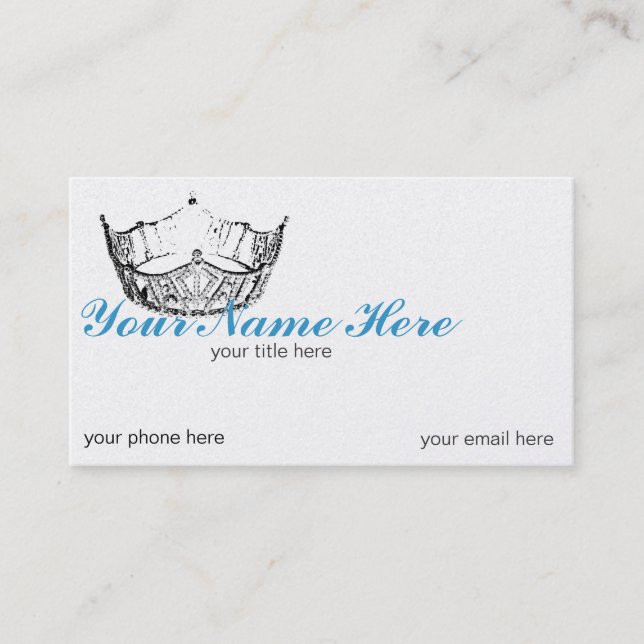 Pageant Crown Litho passt Visitenkarten an Terminkarte (Vorderseite)