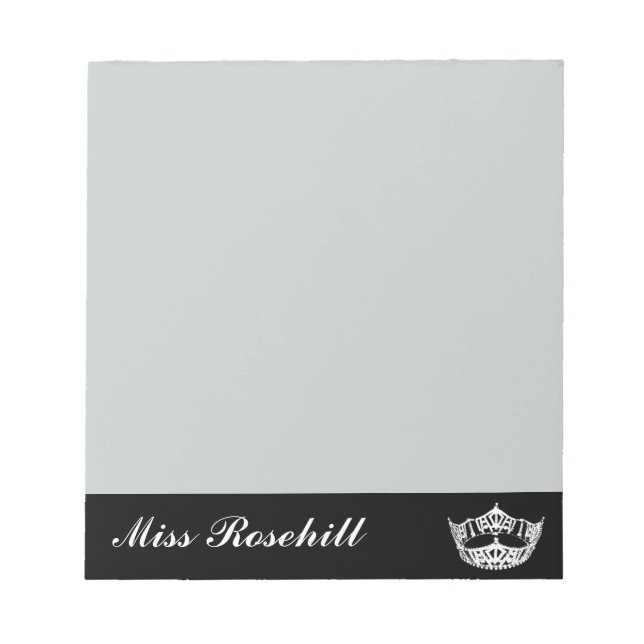 Pageant Crown & Title Notepad Notizblock (Vorderseite)
