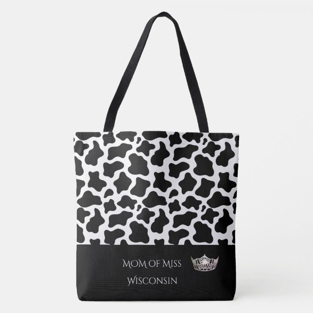 Pageant Crown Tote Bag Cow Print Tasche (Vorderseite)