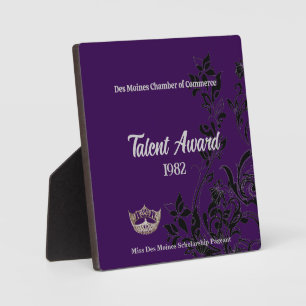 Pageant Floral Silver Crown Acrylic Award Fotoplatte