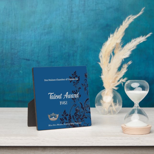 Pageant Floral Silver Crown Acrylic Award Fotoplatte (InSitu)
