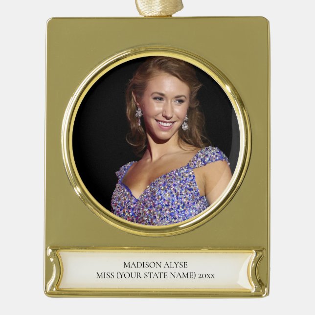 Pageant Gewinner Foto Ornament (Vorderseite)