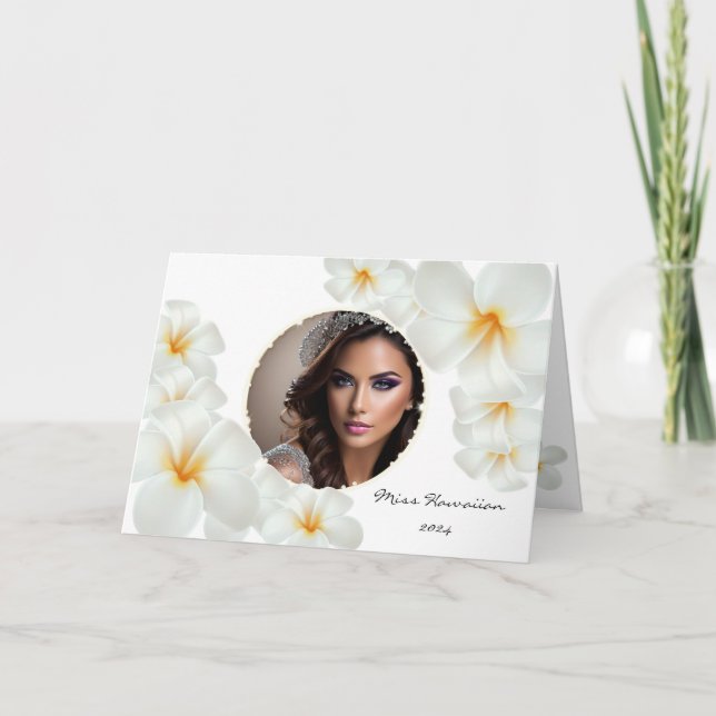 Pageant Grußkarten-Plumeria Custom Announcement Karte (Vorderseite)