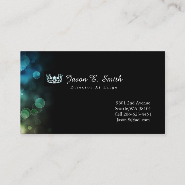 Pageant Miss USA Crown Business Card Telefonnummerkarte (Vorderseite)