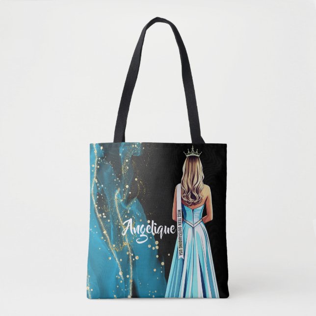 Pageant Portrait Turquoise Dreams Tote Tasche (Vorderseite)