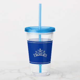 Pageant Silver Crown Blue Acrylic Tumbler Acryltrinkbecher