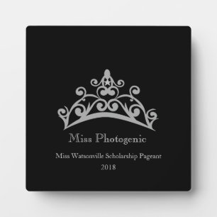 Pageant Silver Tiara Crown Plaque photogénique