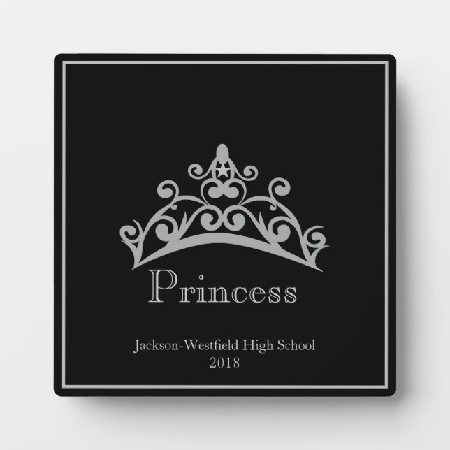 Pageant Silver Tiara Crown Princess Plaque (Devant)