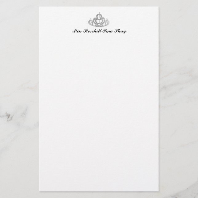 Pageant Tiara Stationery Paper Briefpapier (Vorderseite)
