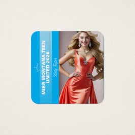 Pageant Titleholder Profile Card | Color Pop Blue