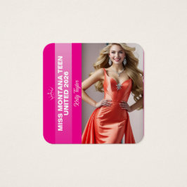 Pageant Titleholder Visitenkarte | Pop Farbe Rosa
