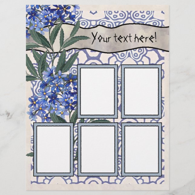 Pages de disposition du bloc-notes - Cinq cadres (Devant)