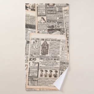 Pages de journaux avec publicité antique. La femme