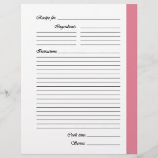 Pages de recette recto-recto rose moyen